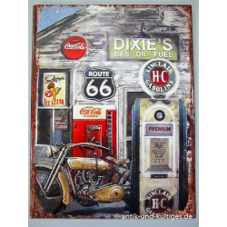 Blechschild Route 66 Dixies