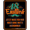 Blechschild 18 endlich - RAHMENLOS® 3784