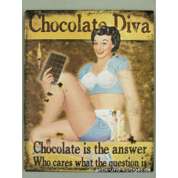 Blechschild Cocolate Diva Pin Up Girl