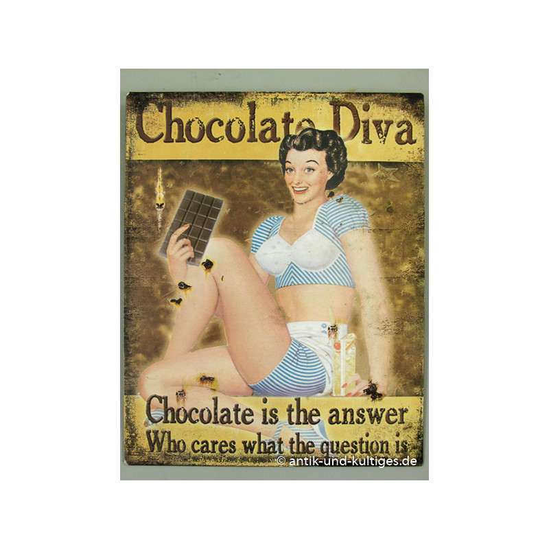 Blechschild Cocolate Diva Pin Up Girl