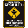 Blechschild Hier wird gegrillt - RAHMENLOS® 3451