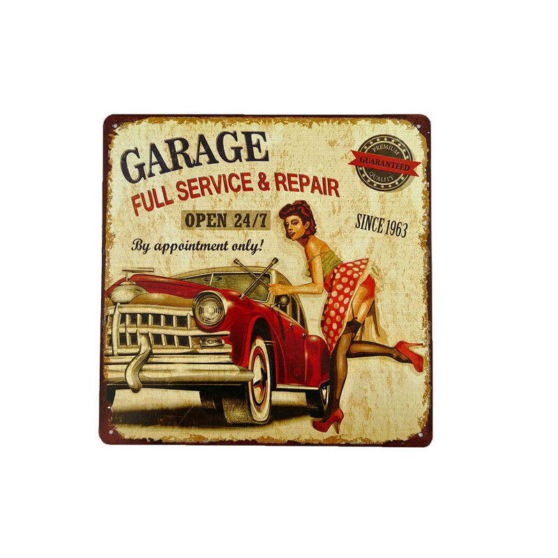 Blechschild Garage Full Service Pin Up Girl (C34)