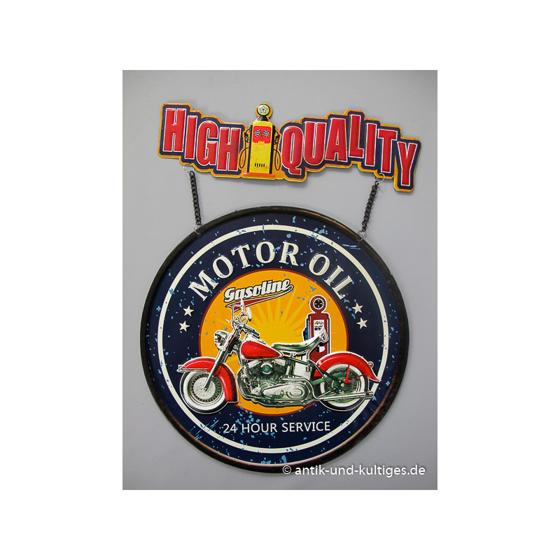 Blechschild Gasoline Motor Oil - gestanzt