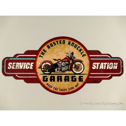 Blechschild Service Station Motorrad