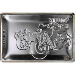 Tolles Blechschild Route 66 Bike Map - Nostalgic-Art