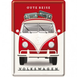 VW Blechpostkarte Bulli Gute Reise - Nostalgic-Art