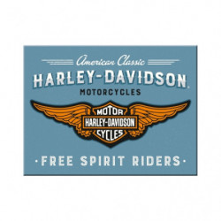 Harley-Davidson Magnet Logo blau - Nostalgic-Art