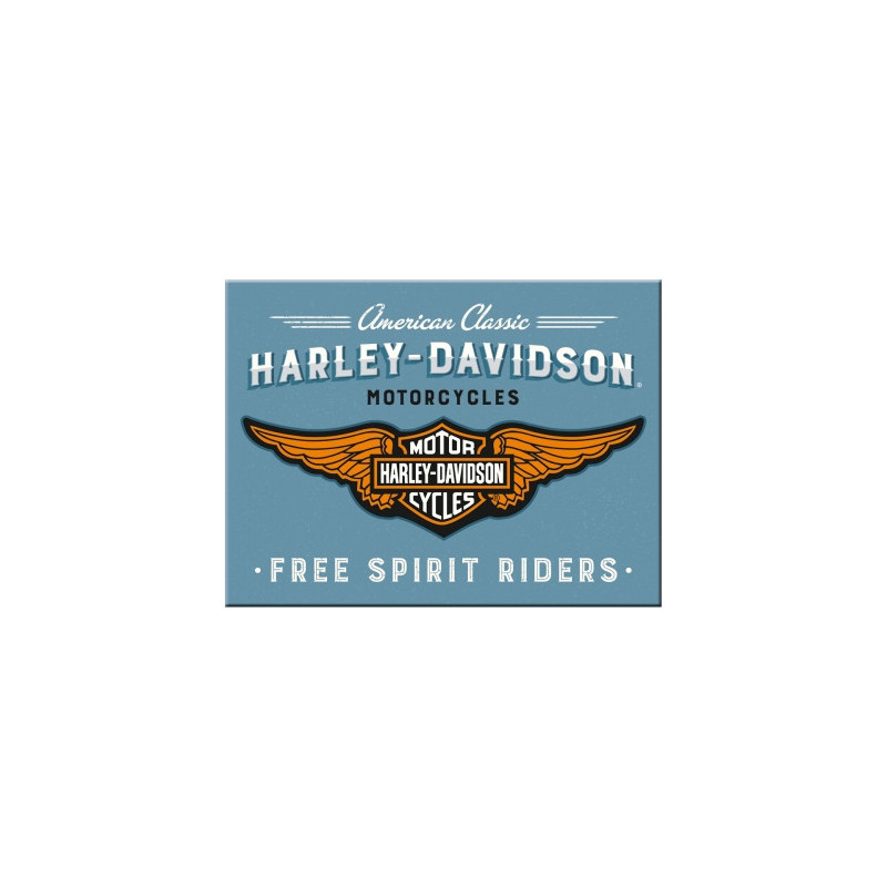 Harley-Davidson Magnet Logo blau - Nostalgic-Art