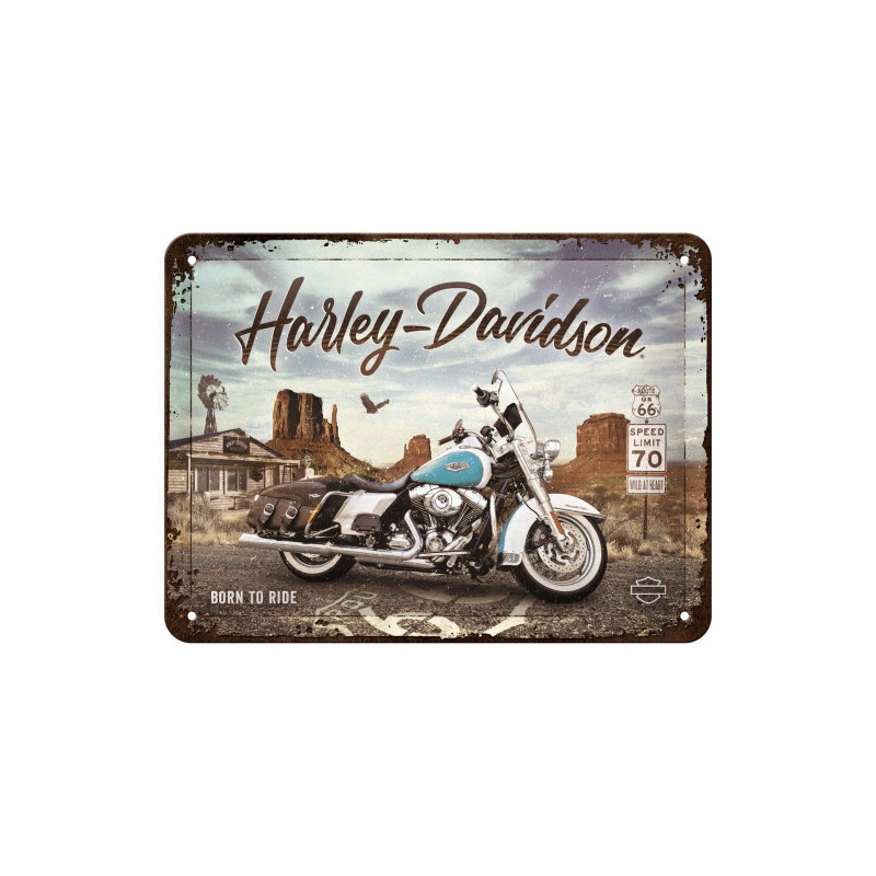 Harley-Davidson Blechschild Route 66 - Nostalgic-Art