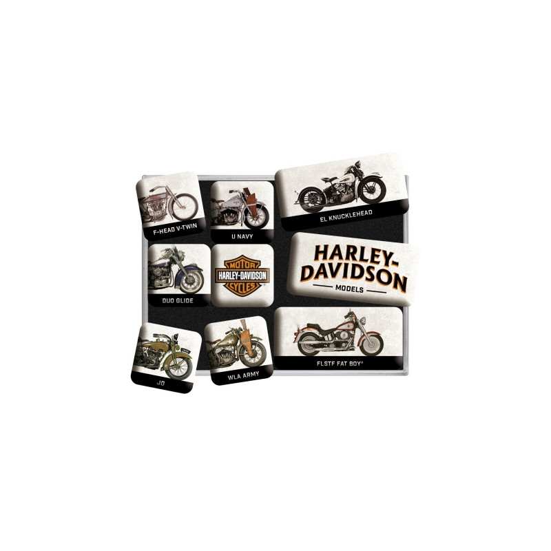 Harley-Davidson Magnet-Set Modelle - Nostalgic-Art