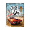 Route 66 Magnet Red Car - Nostalgic-Art