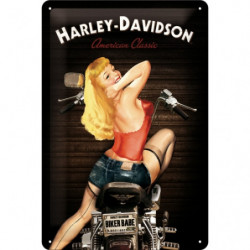 Harley-Davidson Blechschild Biker Babe - Nostalgic-Art