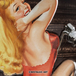 Harley-Davidson Blechschild Biker Babe - Nostalgic-Art