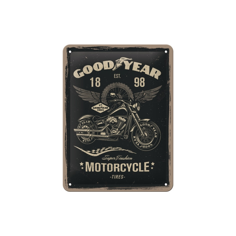 Goodyear Blechschild Motorcycle - Nostalgic-Art