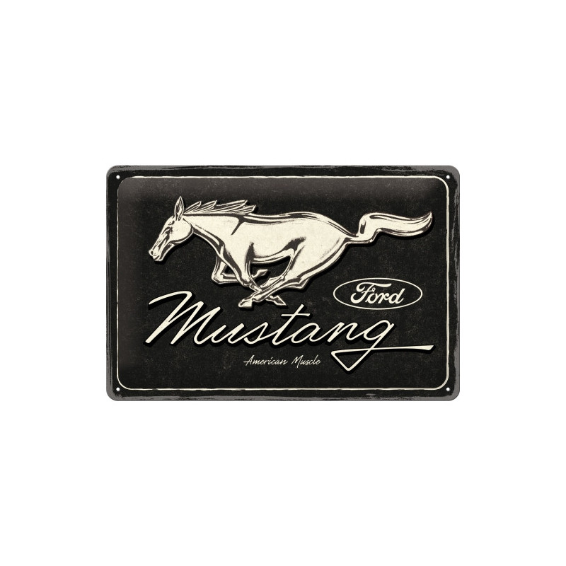 Ford Mustang Blechschild Black - Nostalgic-Art