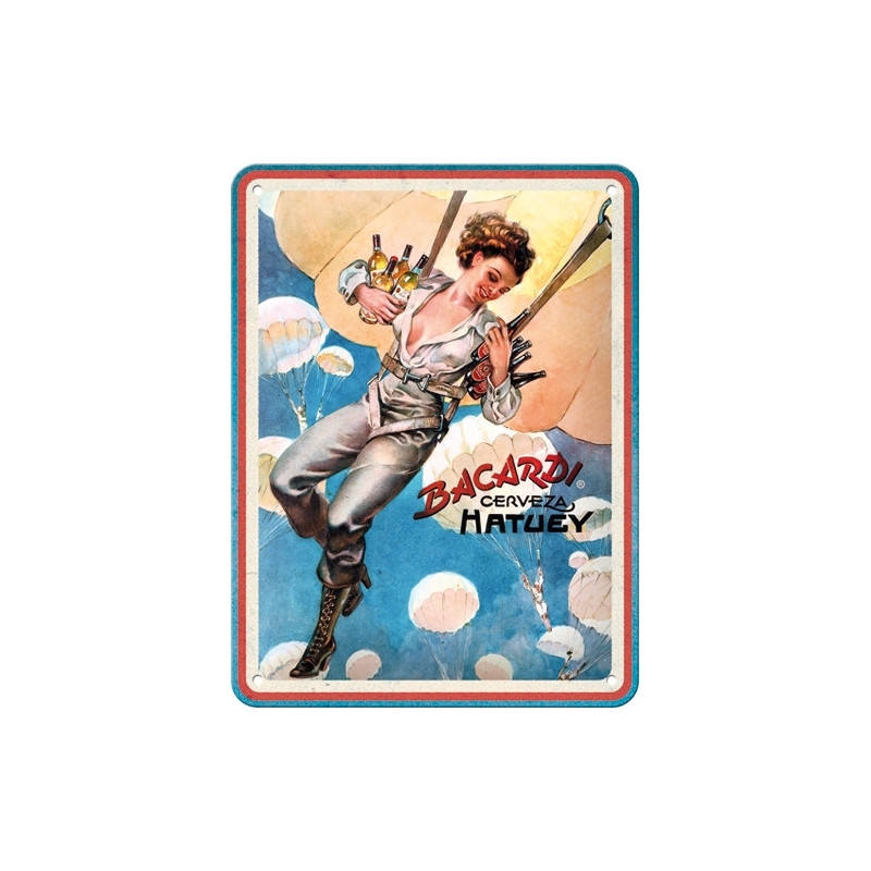 Bacardi Blechschild Cerveza Hatuey Pin Up Girl - Nostalgic-Art Bacardi Blechschild Cerveza Hatuey Pin Up Girl - Nostalgic-Art