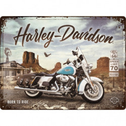 Harley-Davidson Blechschild Route 66 Road King - Nostalgic-Art