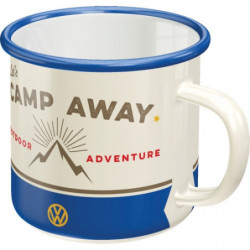 VW Emaille-Becher Bulli Let's Camp Away - Nostalgic-Art