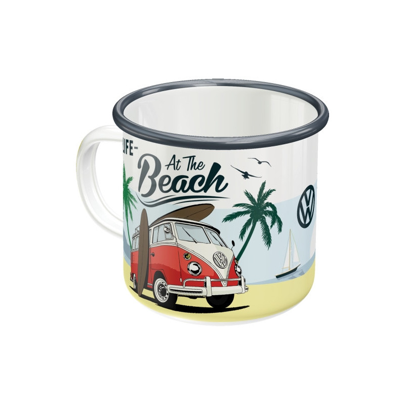 VW Emaille-Becher Bulli Beach - Nostalgic-Art