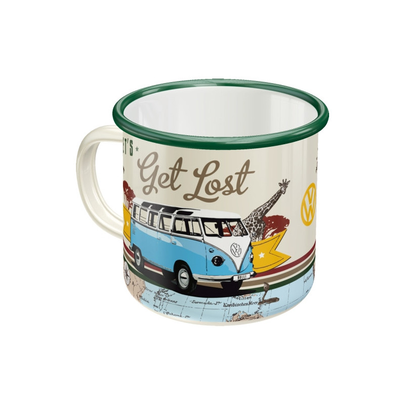 VW Emaille Becher Bulli Let's Get Lost - Nostalgic-Art