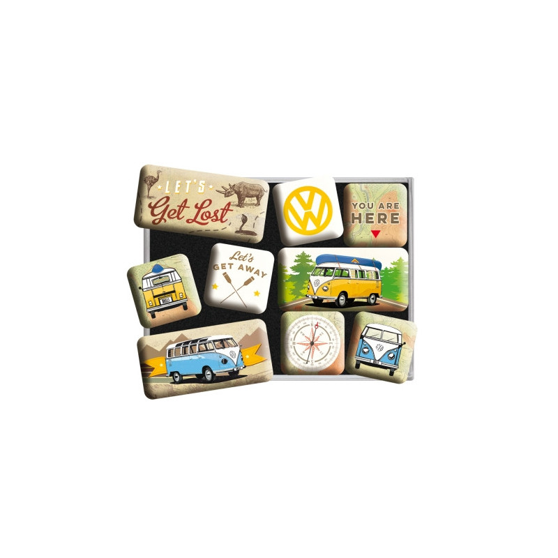 VW Magnet-Set Bulli Let's Get Lost - Nostalgic-Art VW Magnet-Set Bulli Let's Get Lost - Nostalgic-Art