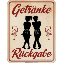 Blechschild Getränke Rückgabe - RAHMENLOS® 3952