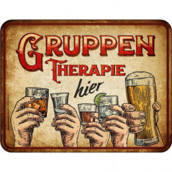 Blechschild Gruppentherapie - RAHMENLOS® 3986