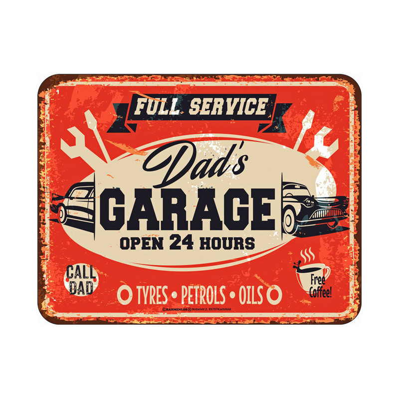 Blechschild Dad´s Garage - RAHMENLOS® 3711