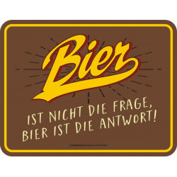 Blechschild Bier ist nicht die Frage - RAHMENLOS® 3757