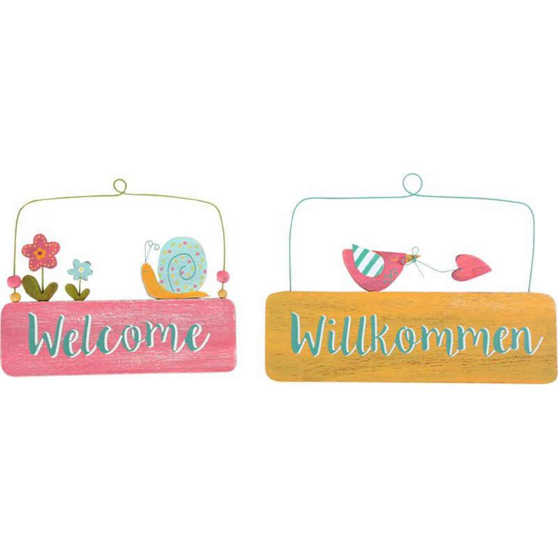 Türschild Willkommen aus Holz