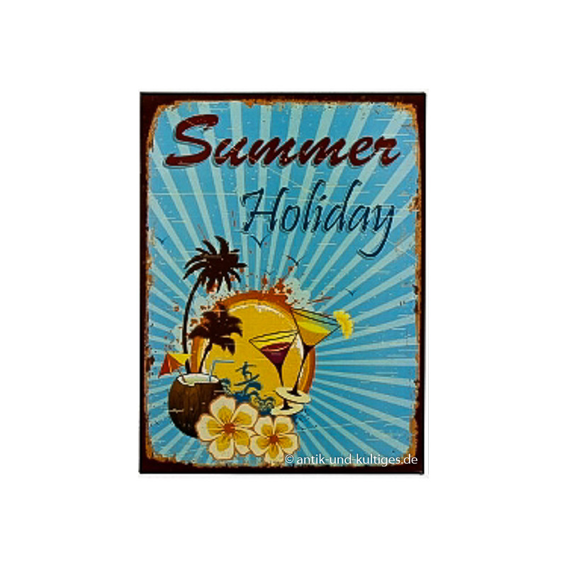 Blechschild Summer Holiday - 30x40 cm
