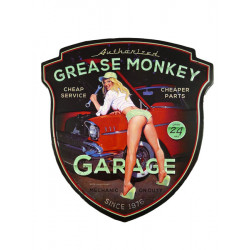 Blechschild Grease Monkey Pin Up Girl