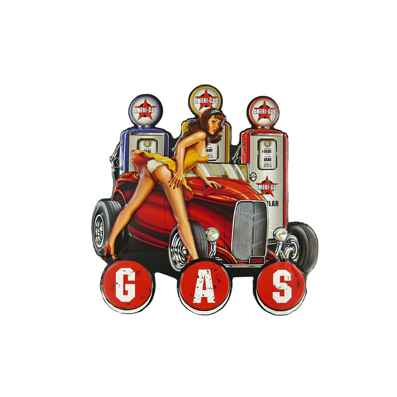 Blechschild Pin Up Girl Gas Hot Rod Tankstelle Blechschild Pin Up Girl Gas Hot Rod Tankstelle