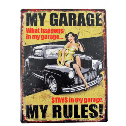 Blechschild My Garage Pin Up Girl