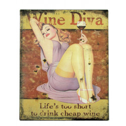 Blechschild Wine Diva Pin...