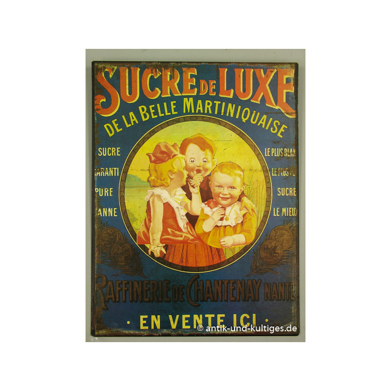 Blechschild Sucre de Luxe