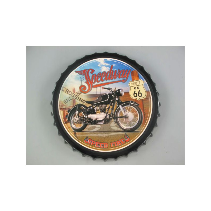 Blechschild Route 66 Speedway Ø 50 cm