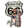 Blechschild Route 66 Fill her up Pin Up Girl