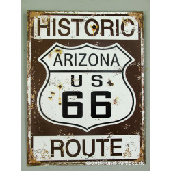 Blechschild Route 66 Historic Arizona
