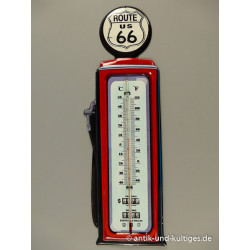 Blechschild mit Thermometer Tanksäule Route 66