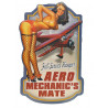 Blechschild Aero Mechanic's Pin Up Girl