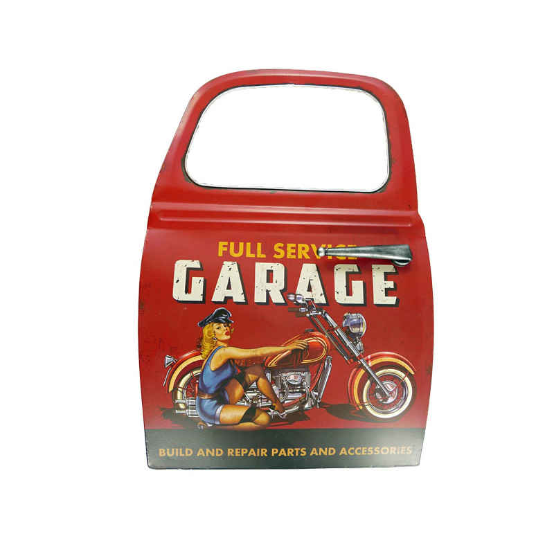 Blechschild Autotür Garage Pin Up Girl