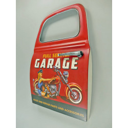Blechschild Autotür Garage Pin Up Girl