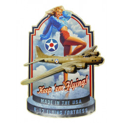 Blechschild B-17 Flying Fortress Pin Up Girl
