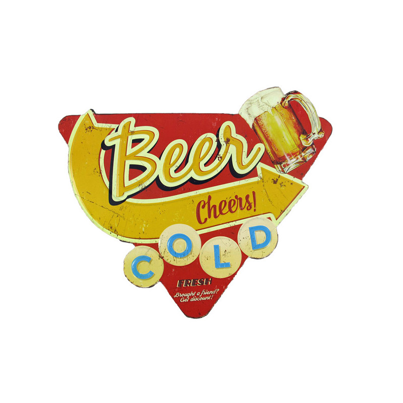 Blechschild Beer Cold