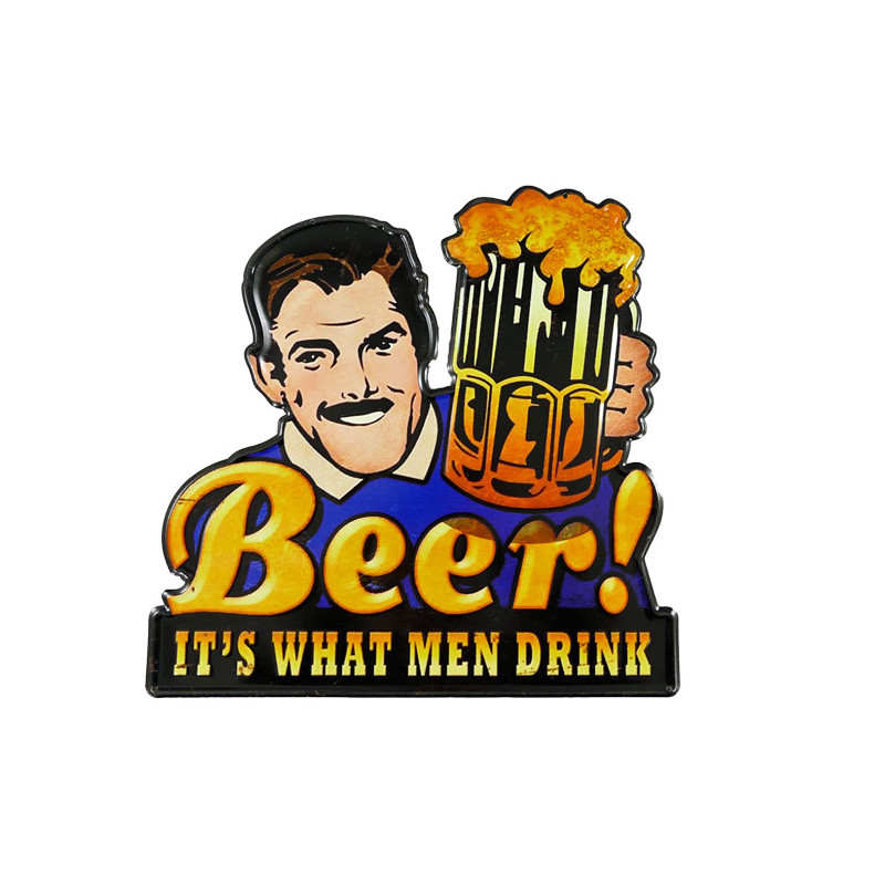 Blechschild Beer its what men drink