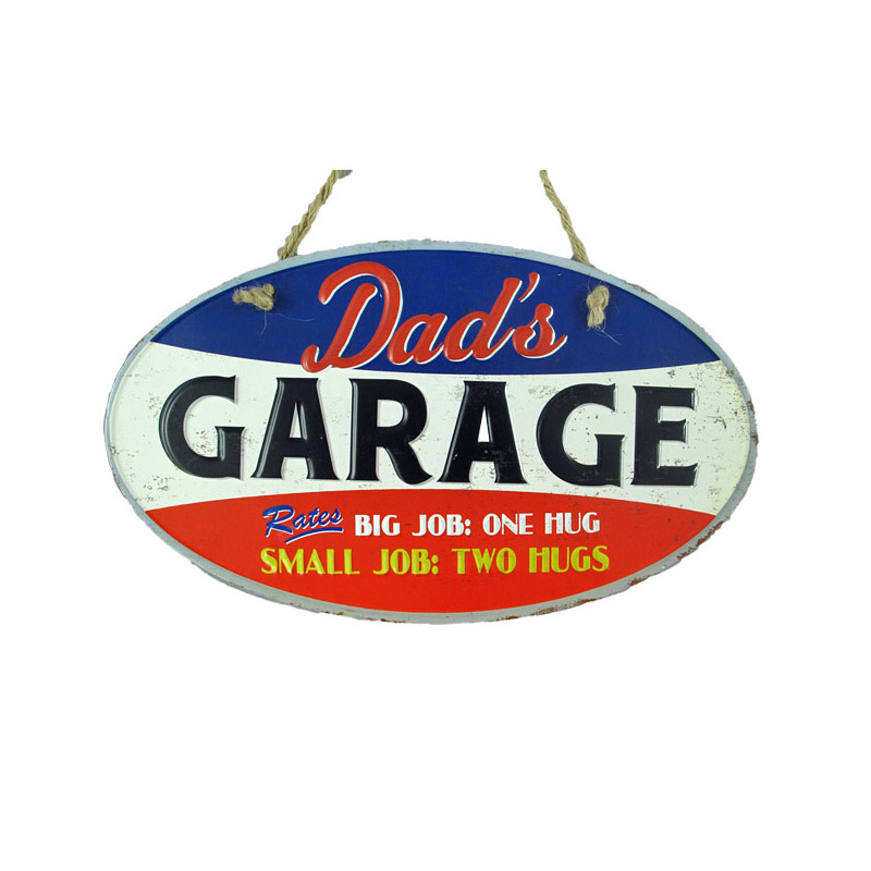 Blechschild Dads Garage oval