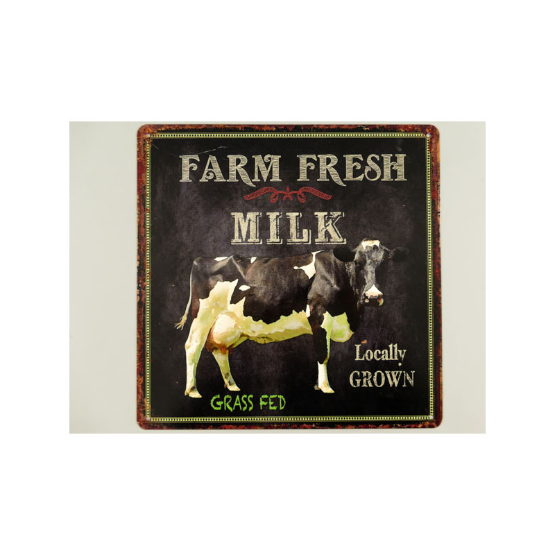 Blechschild Farm Fresh Milk Milch