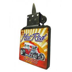 Blechschild Feuerzeug Hot Rod