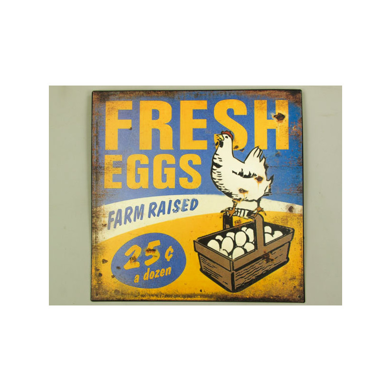 Blechschild Fresh Eggs - C24